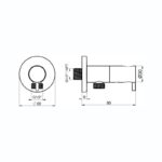 Cifial Douche Combined Wall Outlet, Bracket & Stop Valve Chrome