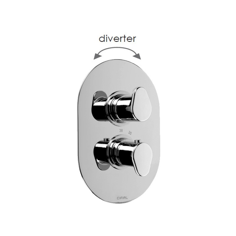 Cifial Viva Thermostatic Valve with Diverter Chrome 600060VV