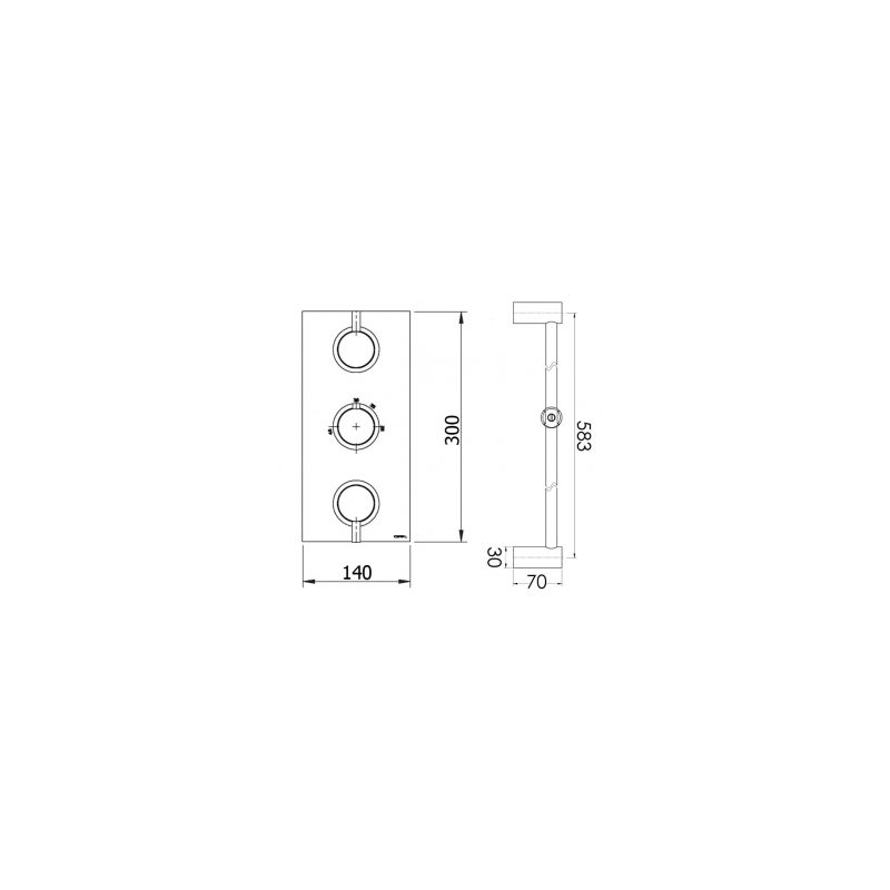 Cifial Technovation 465 Thermostatic Flexi/Bath Filler Kit