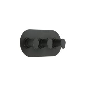 Cifial Black 3 Control Thermostatic Valve, Landscape, 2 Outlets