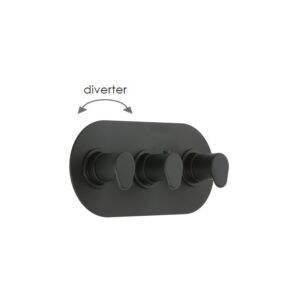Cifial Black 3 Control Thermostatic Valve, Landscape, 3 Outlets
