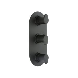 Cifial Black 3 Control Thermostatic Valve, Vertical, 2 Outlets