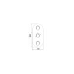 Cifial Black 3 Control Thermostatic Valve, Vertical, 2 Outlets