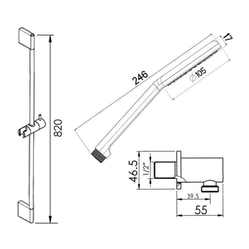 Cifial Air Soft Economy Flexi Slider Bar Kit Chrome