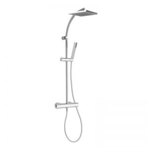 Cifial Square Thermostatic Shower Column Chrome