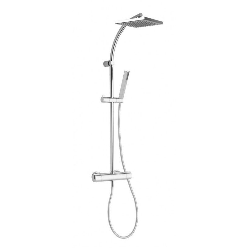 Cifial Square Thermostatic Shower Column Chrome