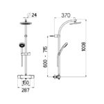 Cifial Square Thermostatic Shower Column Chrome