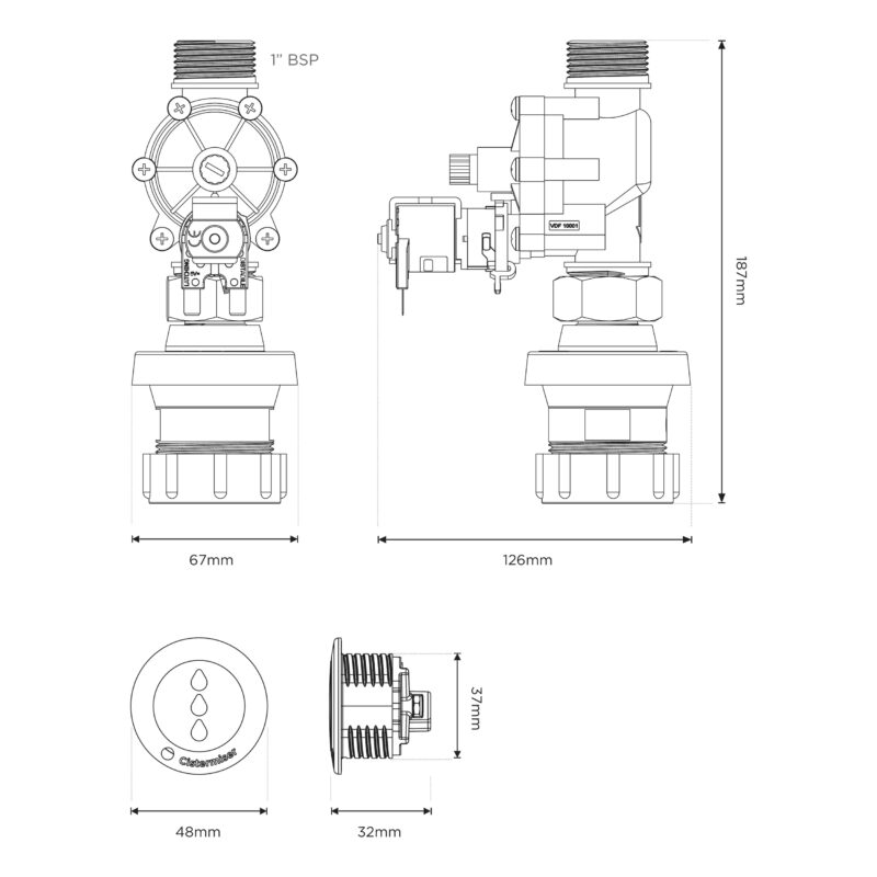 Cistermiser Easyflush Direct Wave Sensor Mains WC Flush Valve