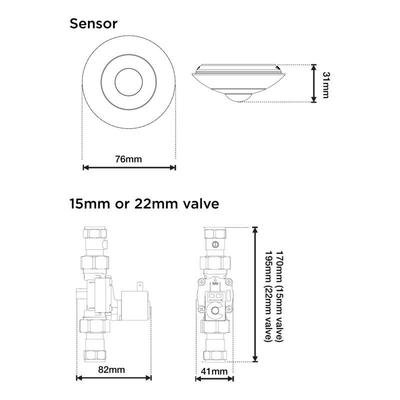Cistermiser Sensazone Water Supply Shut-Off Controller 22mm