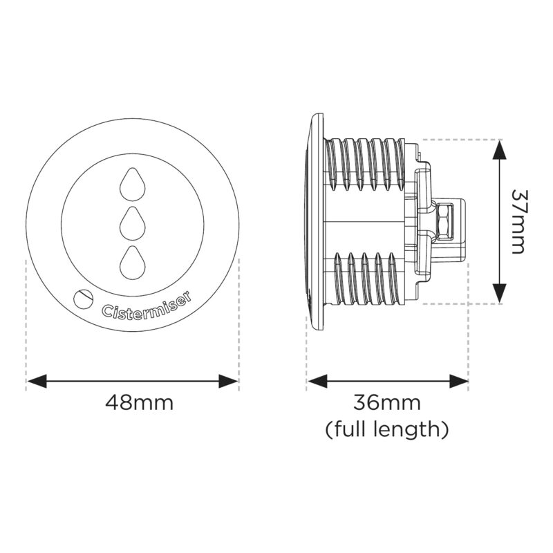 Cistermiser Direct Flush Discreet Sensor with Fittings