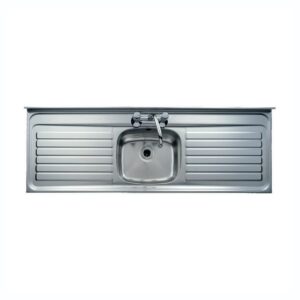 Clearwater Contract Lay-On 63/21 Single Bowl Double Drainer Steel Sink
