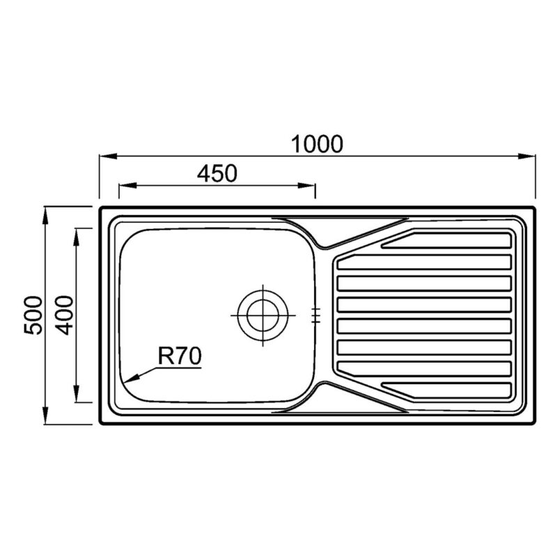 Clearwater Okio Large Bowl 1000x500mm Stainless Steel Sink with Drainer