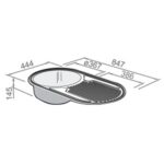 Clearwater Oboe 1 Bowl Inset Steel Kitchen Sink with Drainer 847x444mm