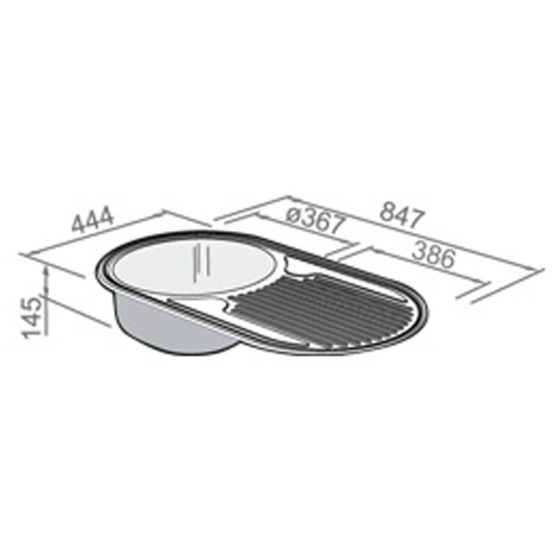 Clearwater Oboe 1 Bowl Inset Steel Kitchen Sink with Drainer 847x444mm