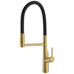 Clearwater Alasia Pro Pull Out Kitchen Sink Mixer Brushed Brass