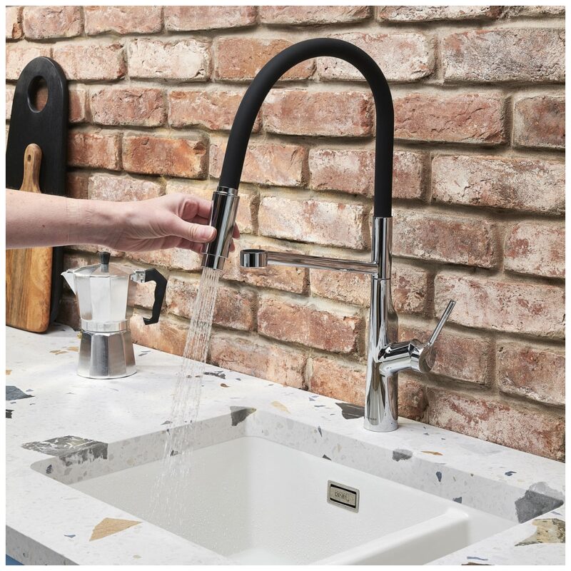 Clearwater Alasia Pro Pull Out Kitchen Sink Mixer Chrome