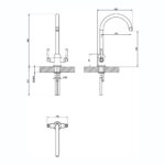 Clearwater Alzira Mono Sink Mixer with Swivel Spout Brushed