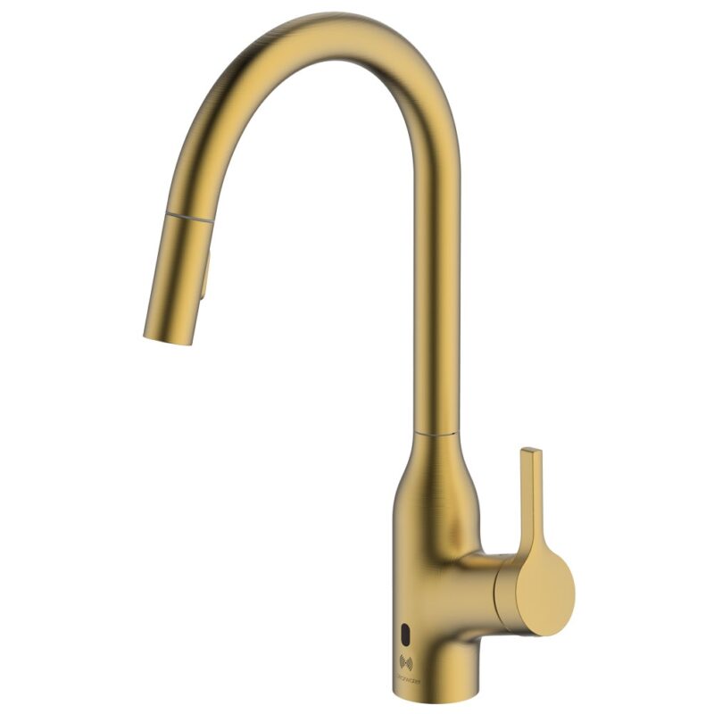 Clearwater Amelio Sensor Kitchen Sink Mixer with Pull Out Brushed Brass Clearwater Amelio Sensor Kitchen Sink Mixer with Pull Out Brushed Brass