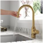 Clearwater Amelio Sensor Kitchen Sink Mixer with Pull Out Brushed Brass