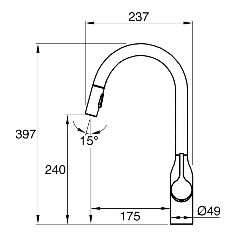 Clearwater Amelio Sensor Single Lever Kitchen Sink Mixer Tap Chrome