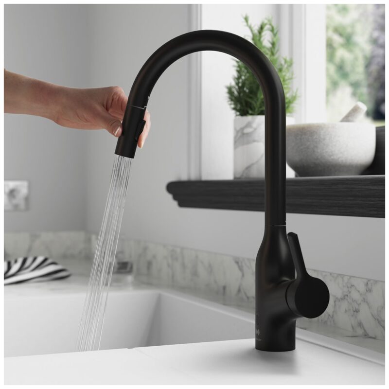 Clearwater Amelio Sensor Sink Mixer with Pull Out Matt Black
