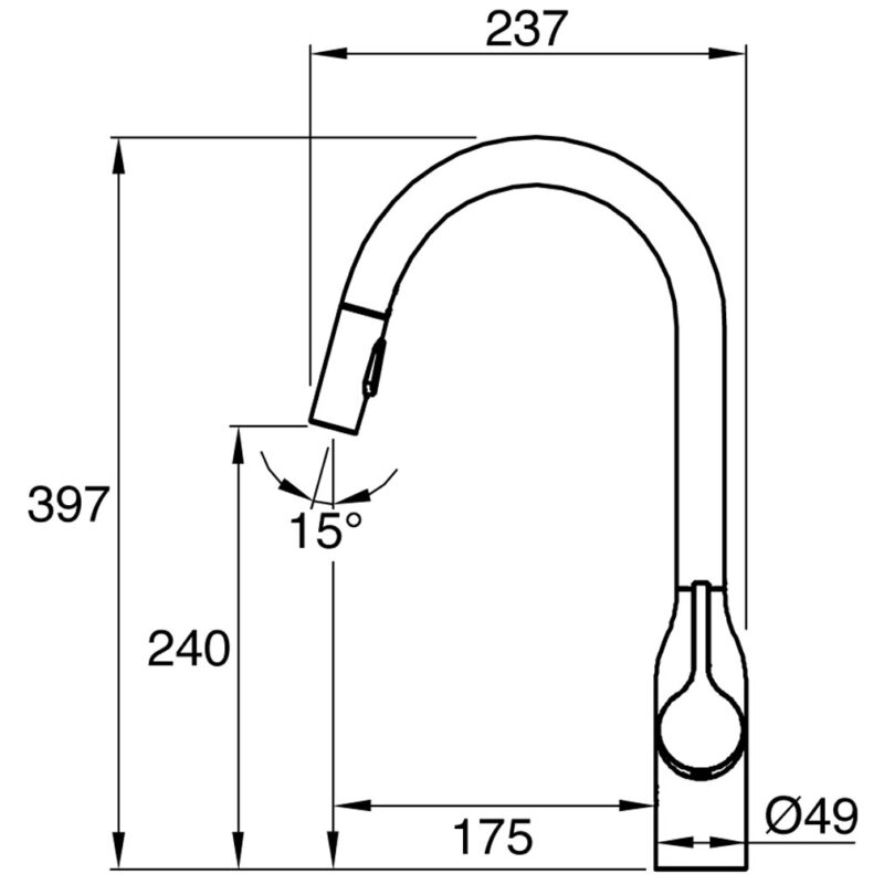 Clearwater Amelio Sensor Sink Mixer with Pull Out Matt Black