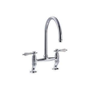 Clearwater Elegance Bridge Mixer with Swivel Spout Brushed