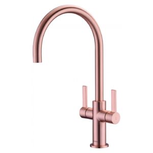 Clearwater Auva Twin Lever Kitchen Sink Mixer Tap Copper