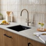 Clearwater Auva C Spout Kitchen Sink Mixer Tap Brushed Nickel
