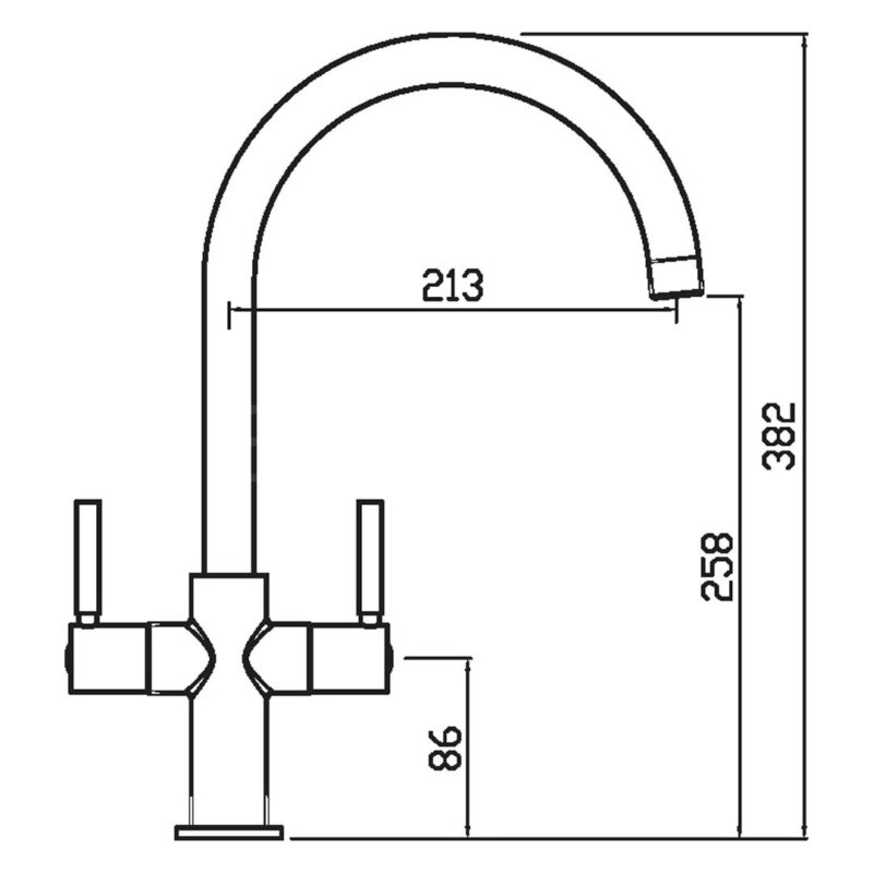 Clearwater Auva C Spout Kitchen Sink Mixer Tap Matt White