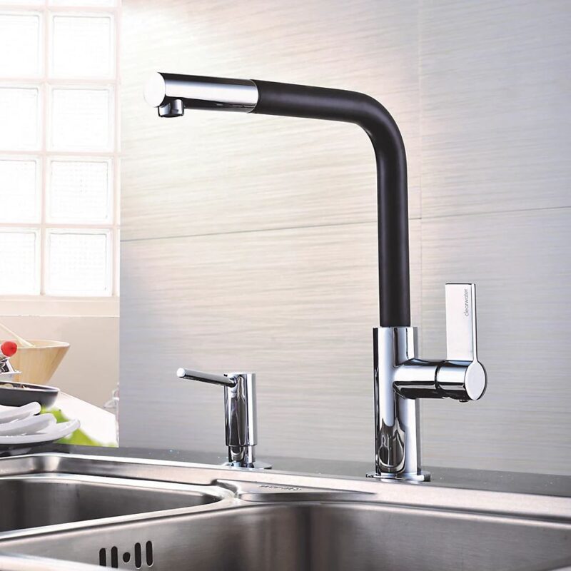 Clearwater Auriga Sink Mixer with Pull-Out Spout Chrome/Black
