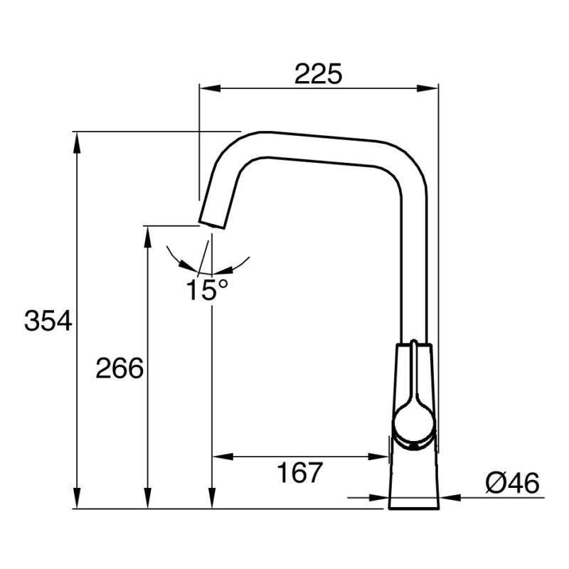 Clearwater Azia Sensor Single Lever Kitchen Sink Mixer Tap Brushed Nickel