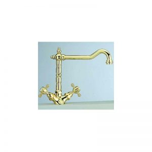 Clearwater Baroc Mono Sink Mixer with Swivel Spout English Gold