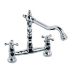 Clearwater Baroc Bridge Mixer with Swivel Spout English Gold