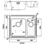 Clearwater Bella 1.5 Bowl Inset Steel Kitchen Sink 625x520mm