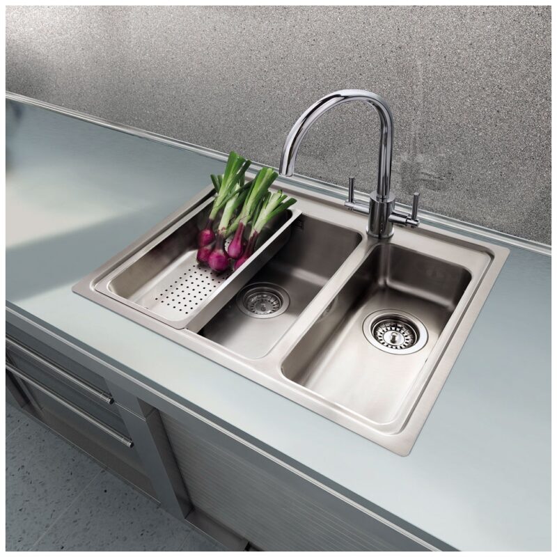Clearwater Bella 1.5 Bowl Inset Steel Kitchen Sink 625x520mm