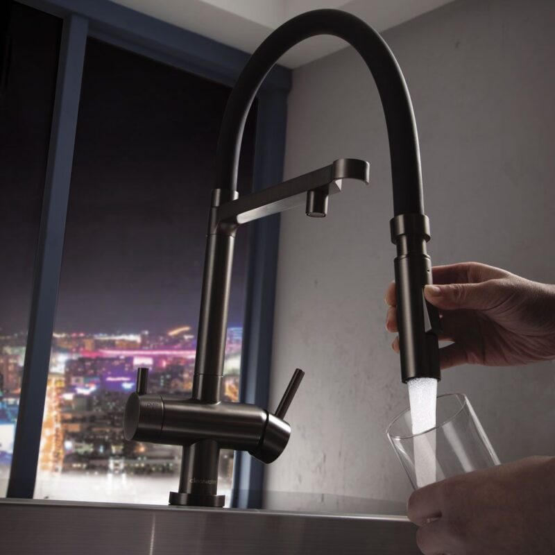 Clearwater Bellatrix Water Filter & Kitchen Mixer Tap Gun Metal