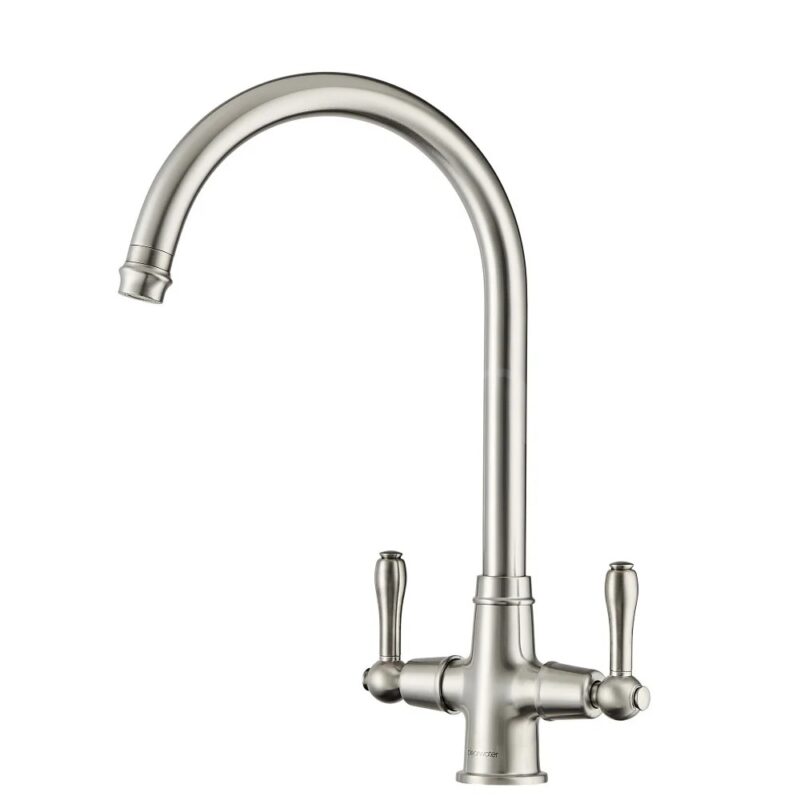 Clearwater Broadway Twin Lever Kitchen Sink Mixer Tap Brushed Nickel Clearwater Broadway Twin Lever Kitchen Sink Mixer Tap Brushed Nickel