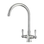 Clearwater Broadway Twin Lever Kitchen Sink Mixer Tap Chrome