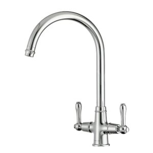 Clearwater Broadway Twin Lever Kitchen Sink Mixer Tap Chrome