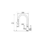 Clearwater Broadway Pull-Out Kitchen Sink Mixer Tap Brushed Brass
