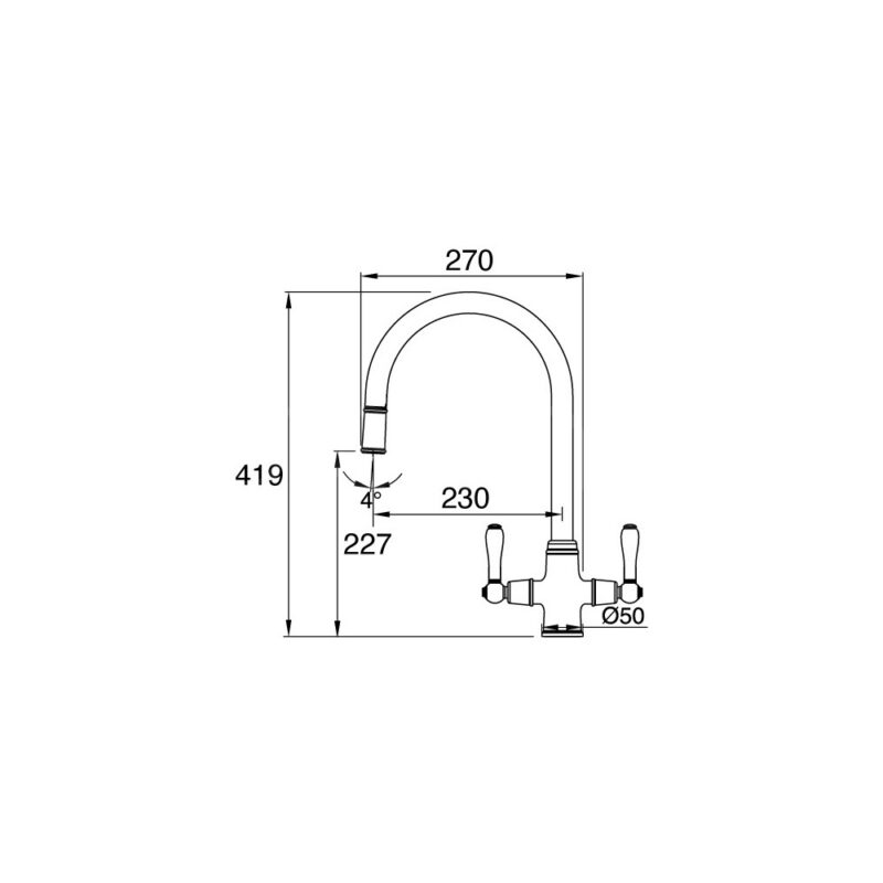 Clearwater Broadway Pull-Out Kitchen Sink Mixer Tap Brushed Brass