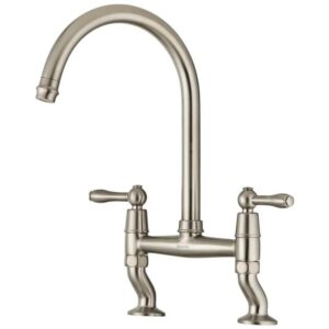 Clearwater Broadway Bridge Kitchen Sink Mixer Tap Brushed Nickel