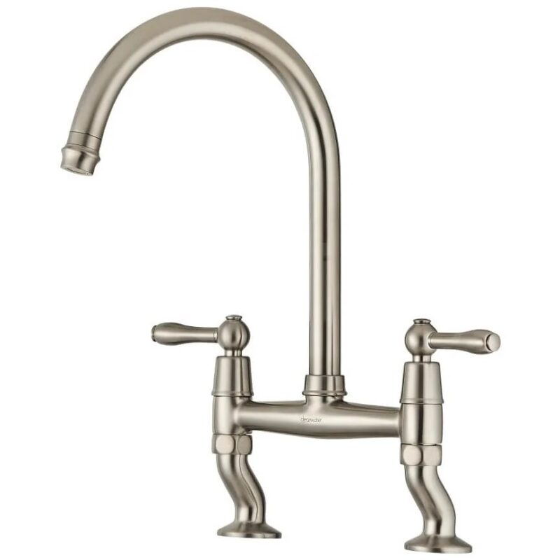 Clearwater Broadway Bridge Kitchen Sink Mixer Tap Brushed Nickel Clearwater Broadway Bridge Kitchen Sink Mixer Tap Brushed Nickel