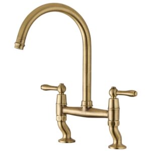 Clearwater Broadway Bridge Kitchen Sink Mixer Tap Brushed Bronze