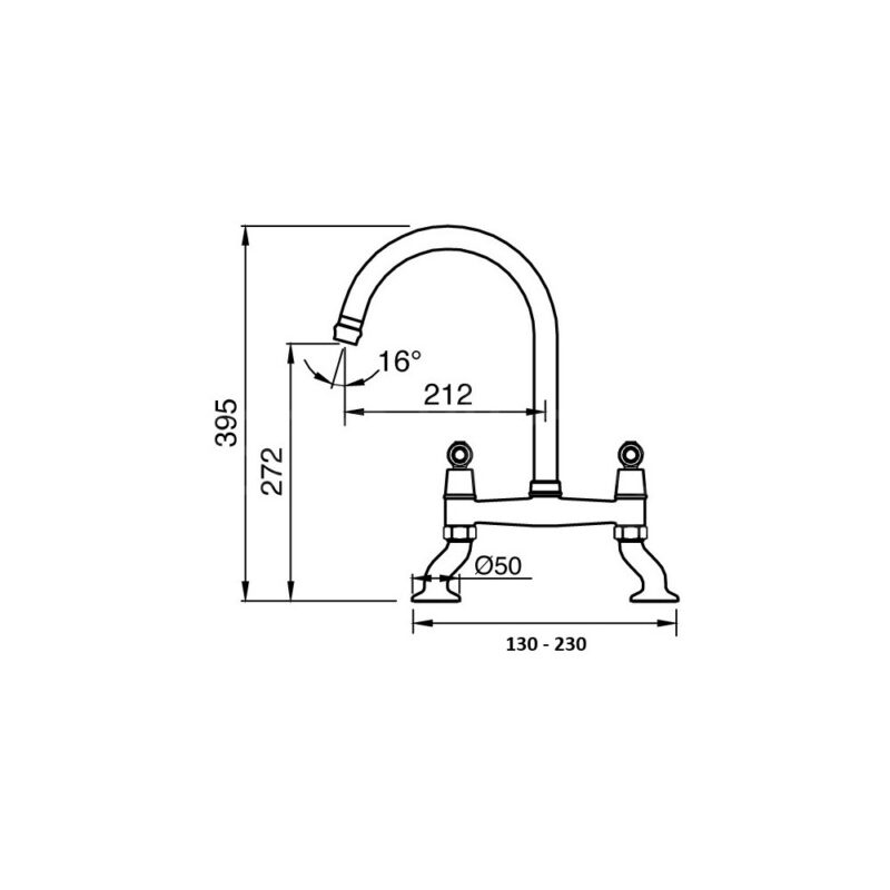 Clearwater Broadway Bridge Kitchen Sink Mixer Tap Brushed Bronze