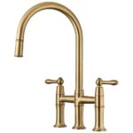 Clearwater Broadway Bridge Pull-Out Kitchen Sink Mixer Tap Brushed Brass