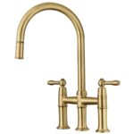 Clearwater Broadway Bridge Pull-Out Kitchen Sink Mixer Tap Brushed Bronze