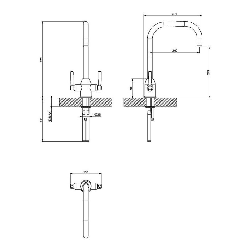 Clearwater Alzira Mono Sink Mixer Brushed Copper