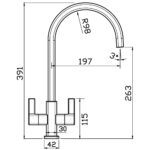 Clearwater Cherika C Twin Lever Kitchen Sink Mixer Brushed Brass